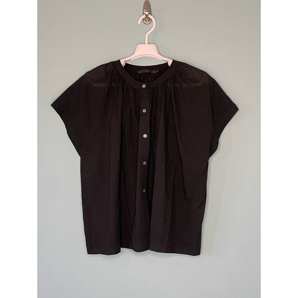 Jenni Kayne Black Willow Blouse Button Front Relaxed Fit Size Medium - Picture 2 of 11